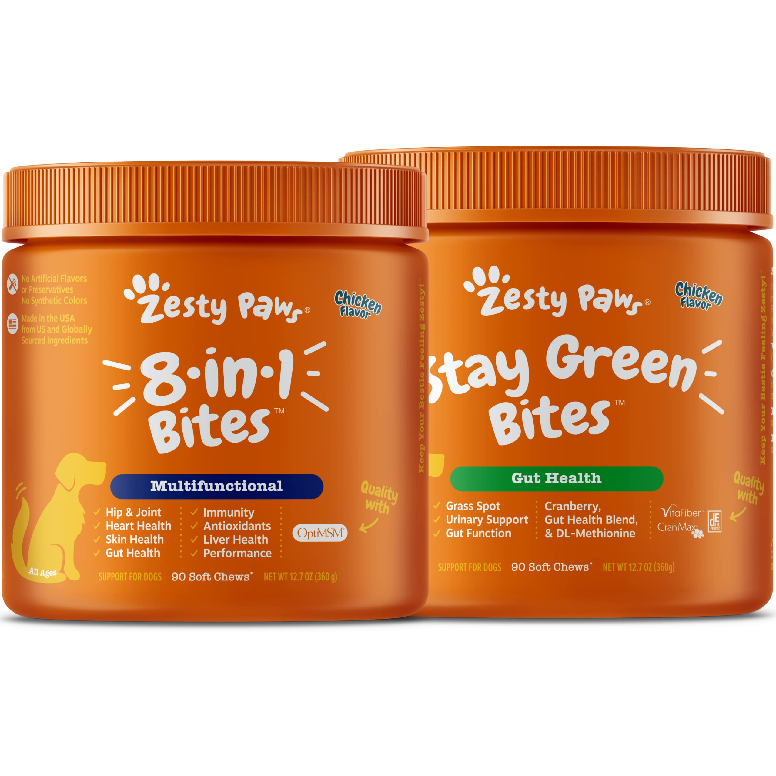 Premium Glucosamine Chondroitin Dog Joint Supplements with Stay Green Bites - Multifunctional Soft Chews for Hip & Joint Support, Grass Burn Repair - Ideal for Active Dogs & Lawn Protection