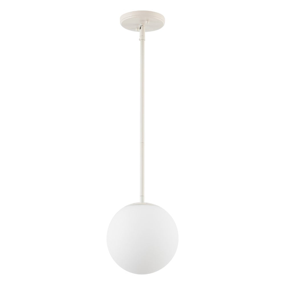 Bleecker 7.75-Inch Modern Metal and Glass Globe LED Pendant Light - Stylish Ceiling Lighting Fixture for Dining Room, Kitchen Island, or Bedroom Decor