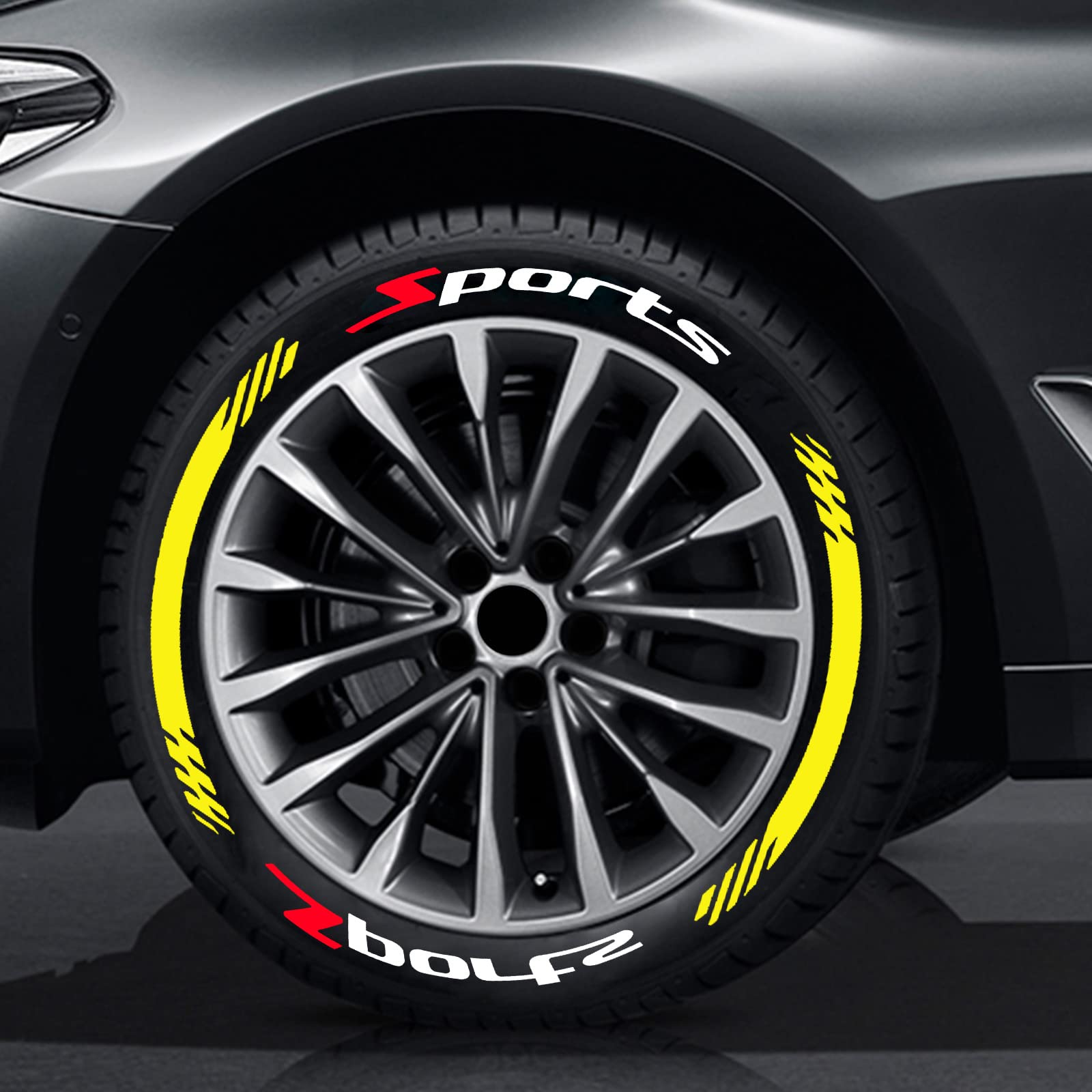 8 Sets 3D Rubber Tire Lettering Stickers Kit - DIY Permanent Car & Motorcycle Wheel Decals, Multicolor 02 | Upgrade Your Ride's Style for Street, Show & Racing Scenes