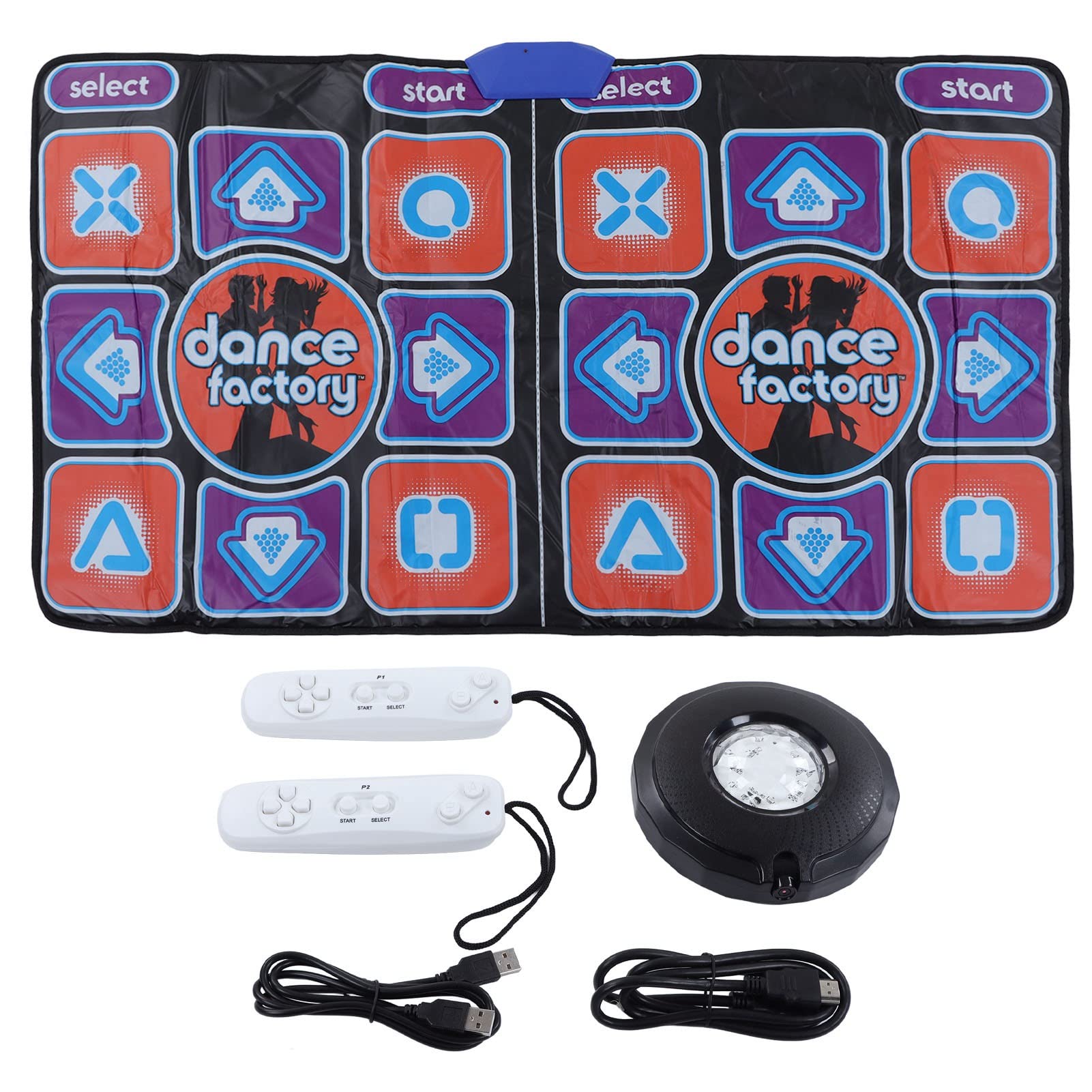 Wireless Dance Mat with HD AR Camera & LED Lights - Non-Slip Electronic Music Game Pad with 2 Remotes for 2 Players - Perfect for Family Game Nights, Kids Parties & Indoor Fitness Activities