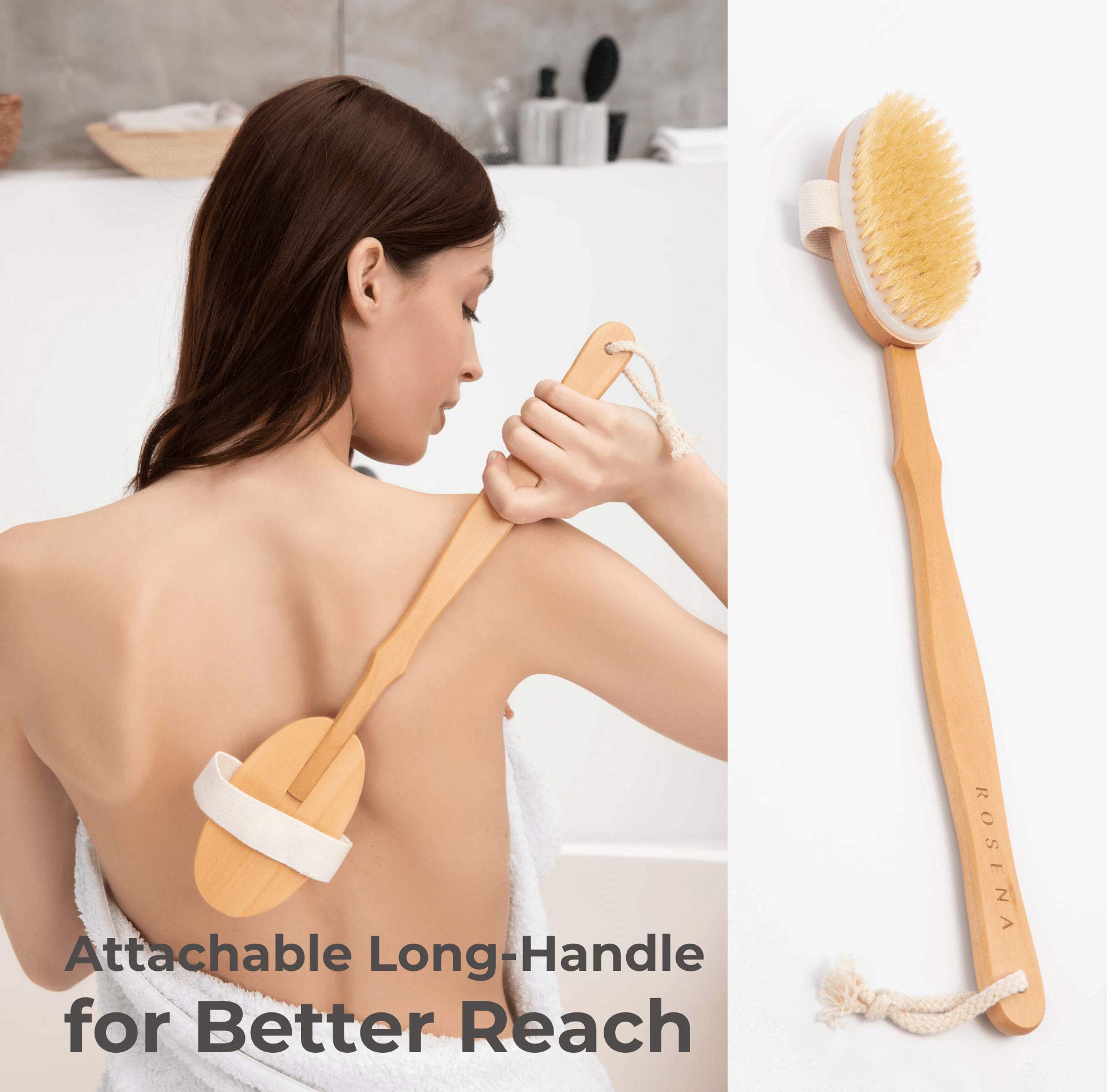 Dry Brushing Body Brush Set – Natural Bristle Exfoliating Brush Kit for Lymphatic Drainage & Cellulite Massage | Includes Face Cleansing Brush | Spa & Home Self-Care for Smooth, Glowing Skin | Perfect for Dry Skin Brushing & Detox Routine