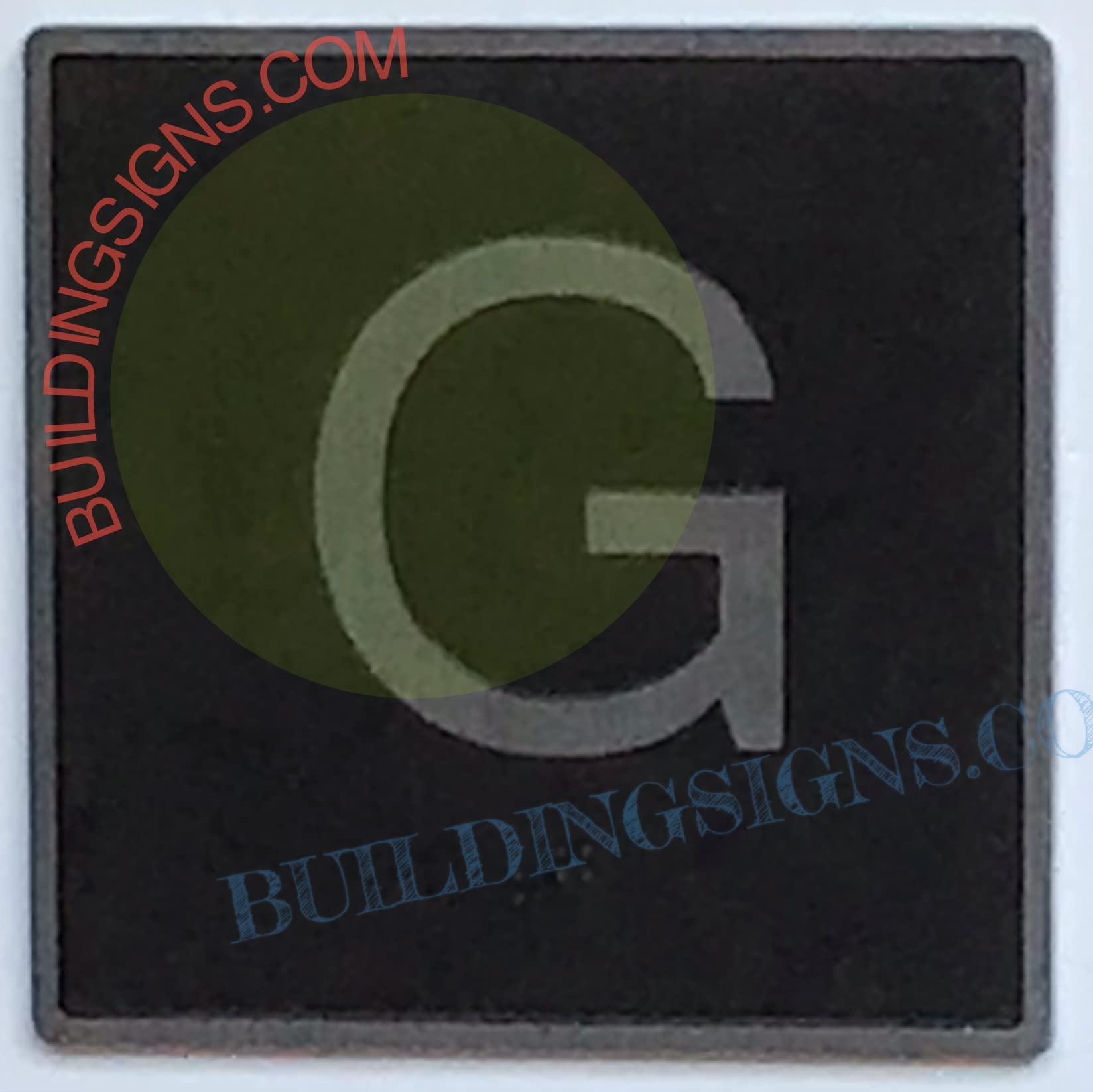 Cast Iron Elevator Floor Number G Sign - 4x4 Inch Black Background Jamb Plate for Elevators | Durable & Stylish for Office Buildings, Hotels & Commercial Spaces