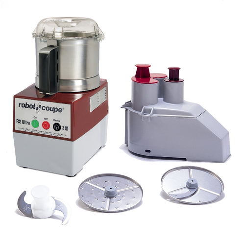 Robot Coupe 3 Quart Commercial Food Processor with Continuous Feed - Stainless Steel Bowl & 2 Cutting Discs - 1 Speed 1 HP Motor - Perfect for Restaurants, Catering & Bulk Food Prep