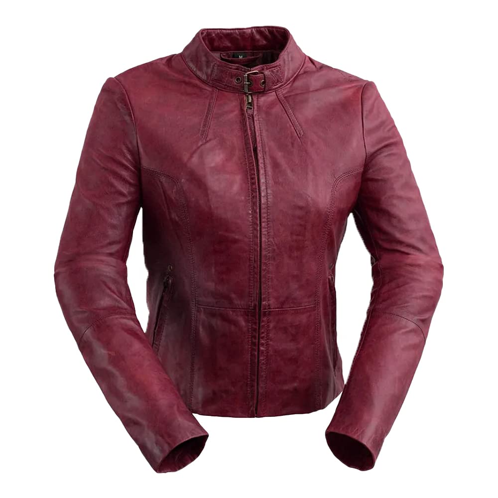 Whet Blu Rexie - Women's Genuine Leather Jacket | Stylish Biker Jacket for Ladies | Perfect for Motorcycle Riding, Night Out & Fall Fashion