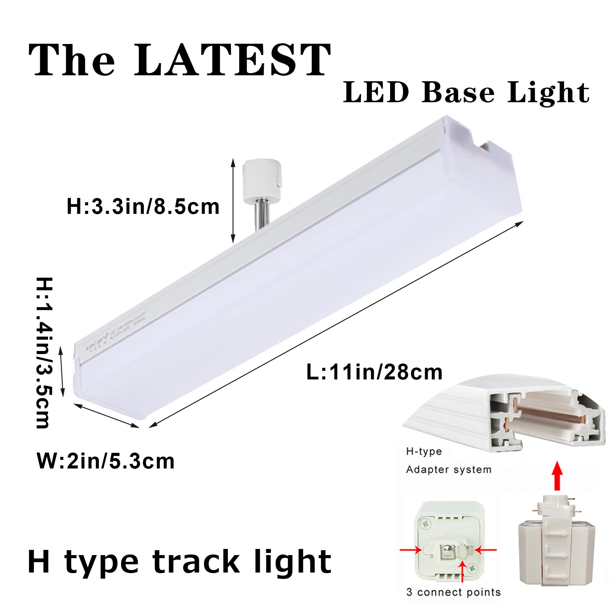Adjustable LED Track Lighting Kit with Gimbal Ring - Energy Saving Ceiling Fixture, H-Type Track Mount, Daylight Flood Lights (Bulbs Included) - Perfect for Home, Office, and Retail Spaces