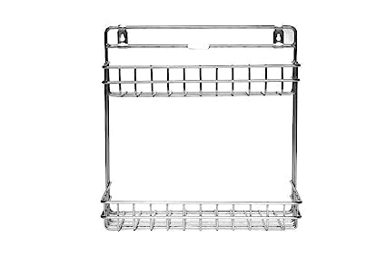Stainless Steel Chrome Bathroom Detergent Holder & Multipurpose Rack - Wall or Cabinet Mount Organizer for Kitchen & Bathroom Accessories (Silver) | Perfect for Soap, Sponges & Cleaning Supplies Storage