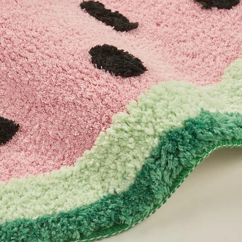 **Pink Watermelon Bath Mat - 27x14 Inch Soft Absorbent Bathroom Rug, Non-Slip Fruit Themed Decor for Tropical Bathroom, Bedroom, Living Room & Entryway - Perfect for Summer & Beach House Decor**