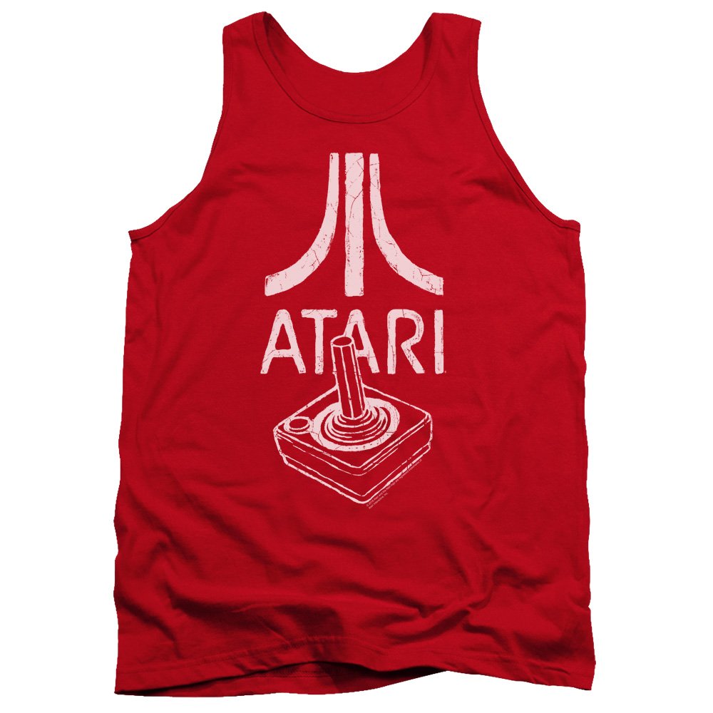 Atari Joystick Controller Logo Red Tank Top - Retro Gaming T-Shirt for Men & Women - Perfect for Arcade Parties & 80s Themed Events