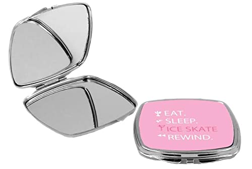 Sam Sandor Square Compact Mirror - Portable Personal Makeup Mirror for Women | Perfect for Travel, Purse & Ice Skating Bag Essentials