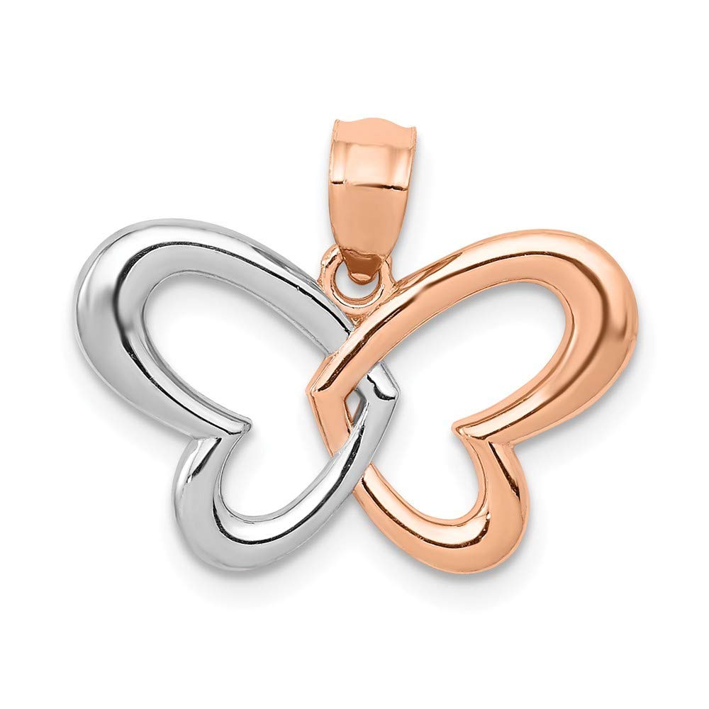14K Rose Gold & Rhodium Butterfly Pendant Necklace - Roy Rose Jewelry | Elegant Gift for Women, Birthday, Anniversary & Special Occasions