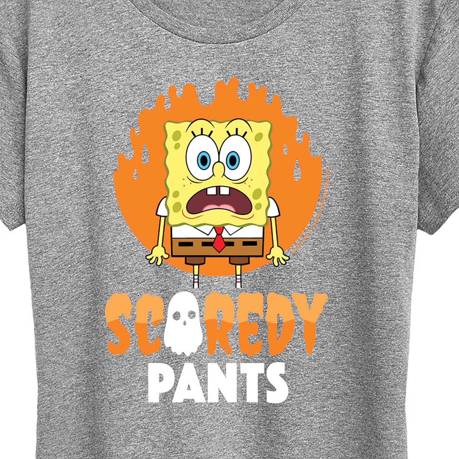 HYBRID APPAREL Women's Spongebob Squarepants Scaredy Pants Graphic T-Shirt - Funny Cartoon Short Sleeve Tee for Casual Wear & Pop Culture Fans