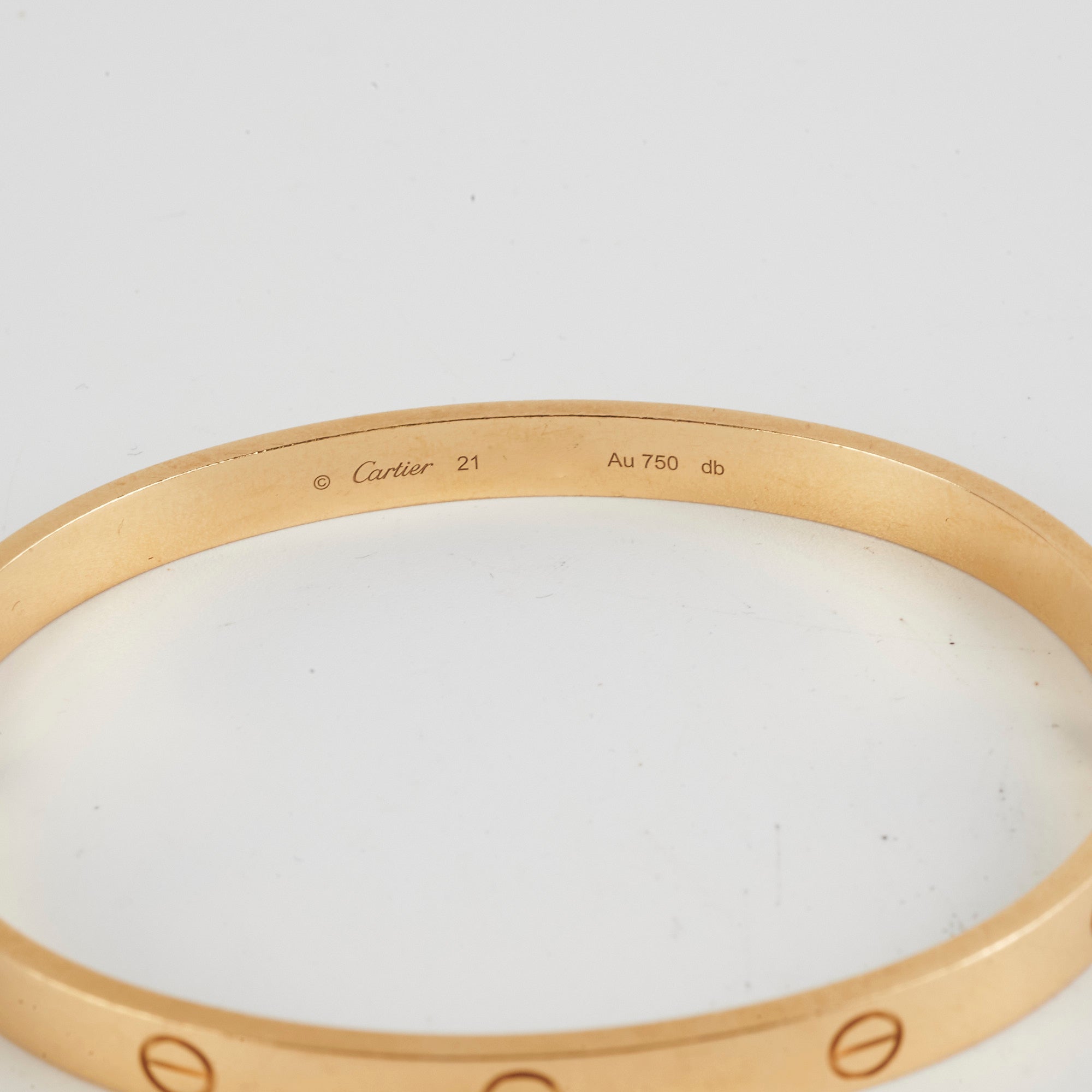 Cartier Love Bracelet 18K Yellow Gold Size 21 - Luxury Jewelry Gift for Women, Anniversary & Special Occasions