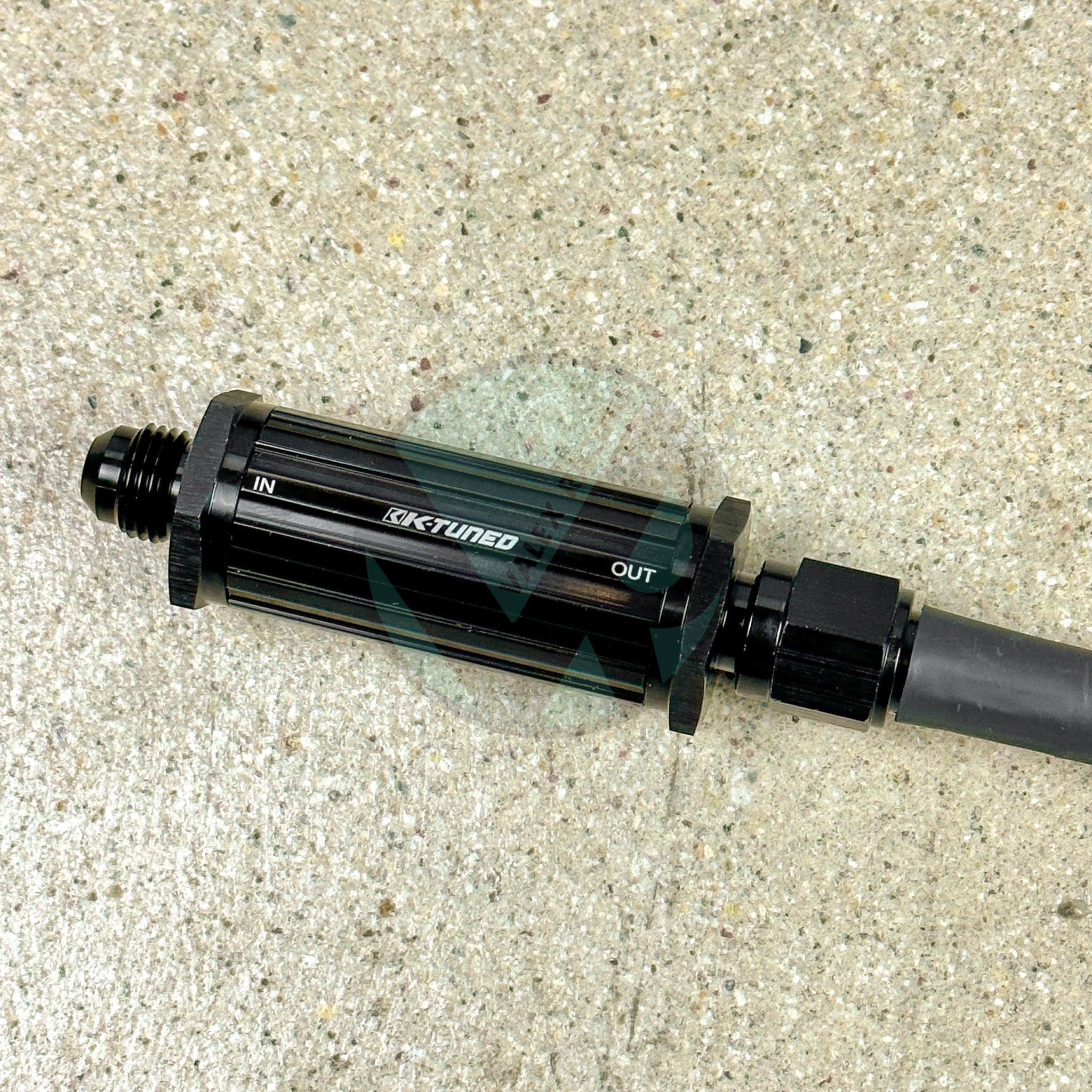 96-01 Acura Integra DC2 Tucked Stainless Steel Fuel Feed Line System with K Tuned Filter - 6AN Black | High-Performance Fuel Delivery for Racing & Street Tuning