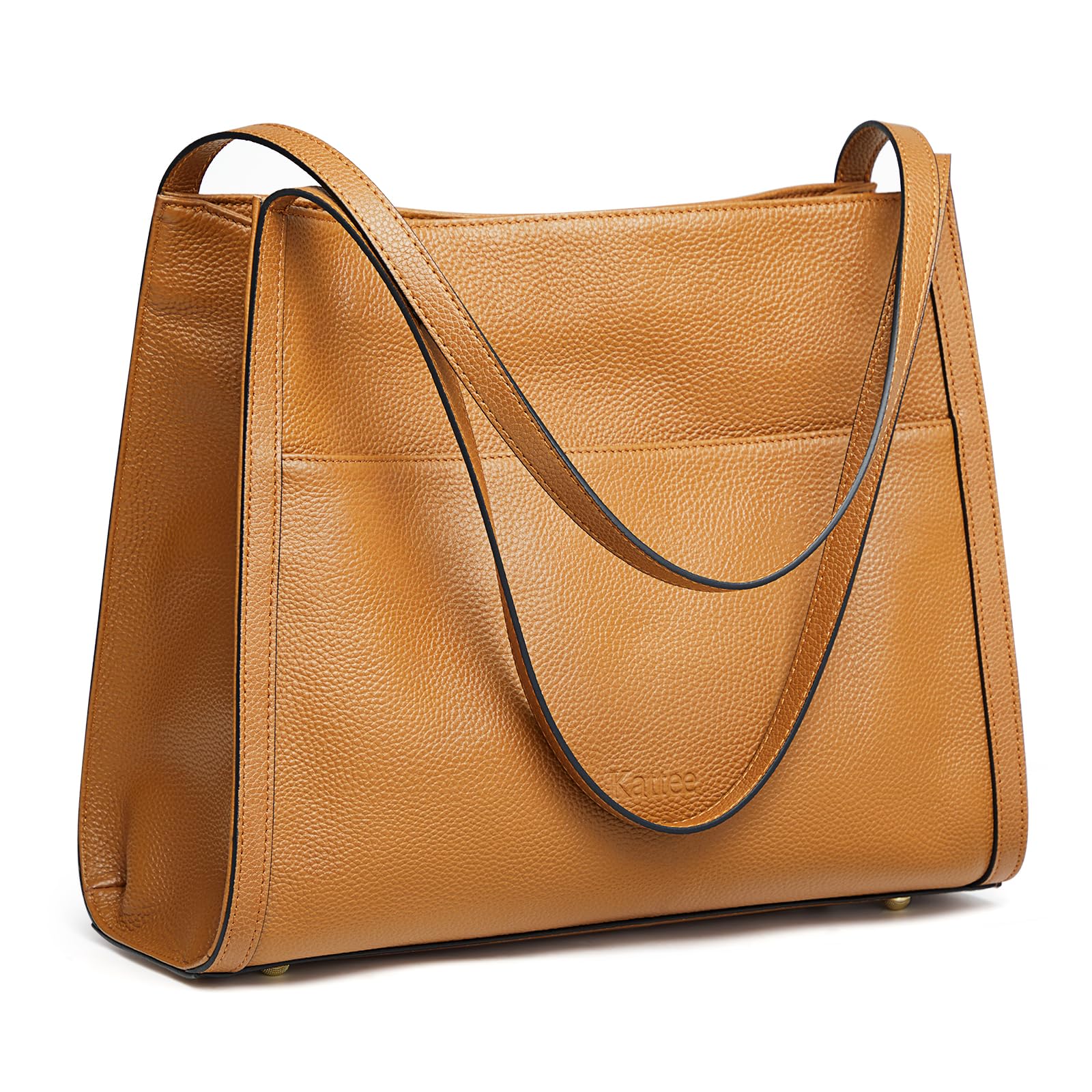 Kattee Genuine Leather Tote Bags for Women - Soft Vegan Leather Shoulder Purse Handbag - Perfect for Work, Travel & Everyday Use