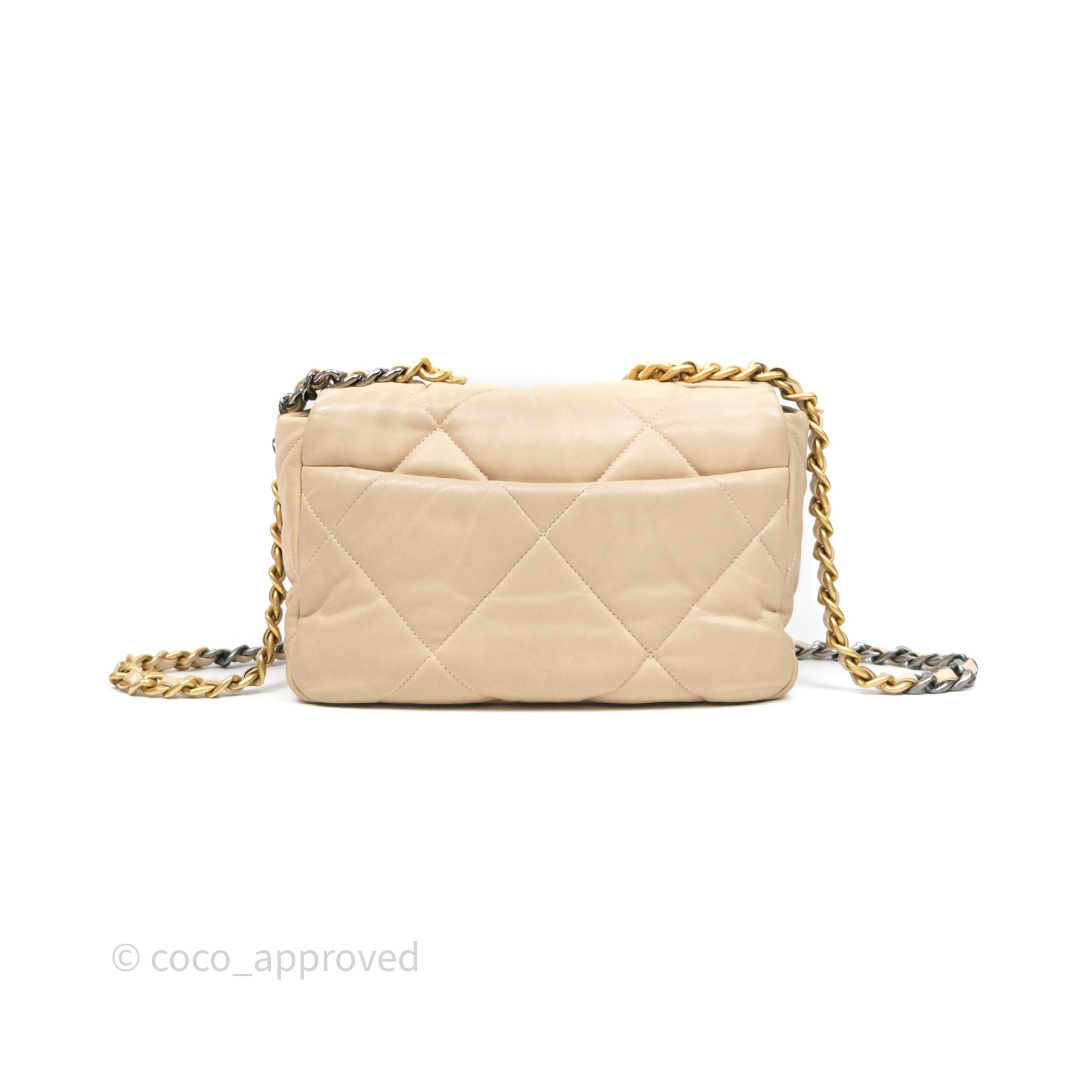 Chanel 19 Small Beige Mixed Hardware Flap Bag - Luxury Designer Handbag for Women | Perfect for Everyday Use, Work & Special Occasions