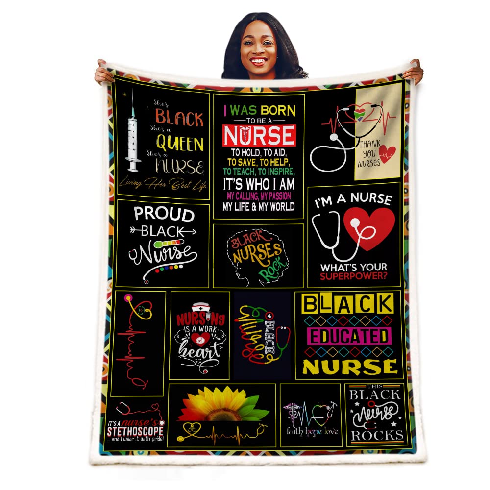 **Premium Sherpa Fleece Throw Blanket for Nurses - Soft, Warm & Fluffy 60