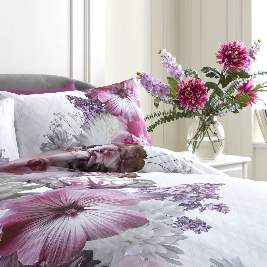 Laurence Llewelyn Bowen Mayfair Lady Duvet Cover Set - Luxury Floral Bedding Collection for Queen/King Size - Perfect for Master Bedroom & Guest Room Decor