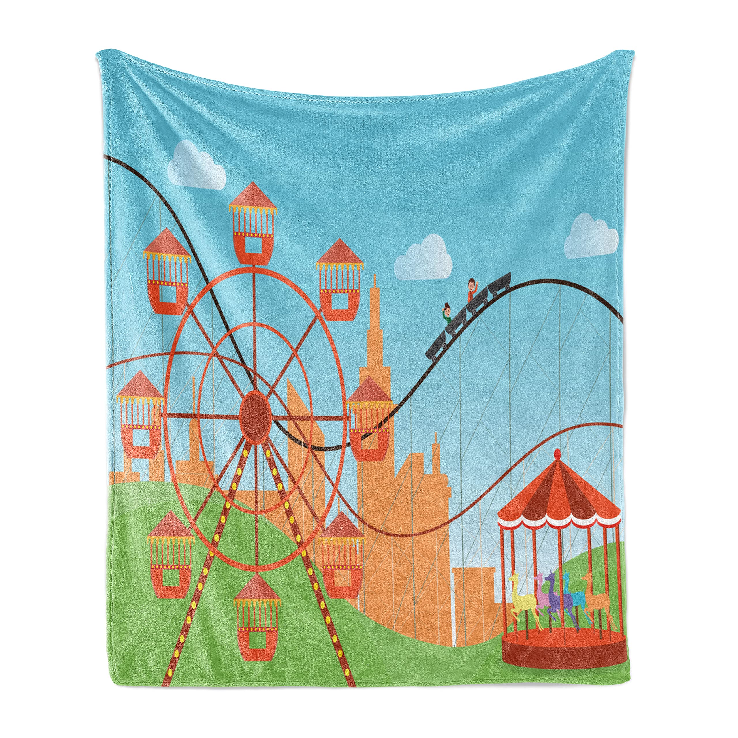 Ambesonne Ferris Wheel Fleece Throw Blanket 70