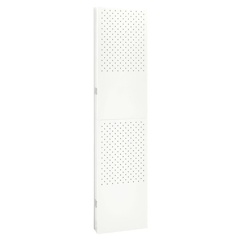 vidaXL White 6-Panel Steel Room Divider - 94.5