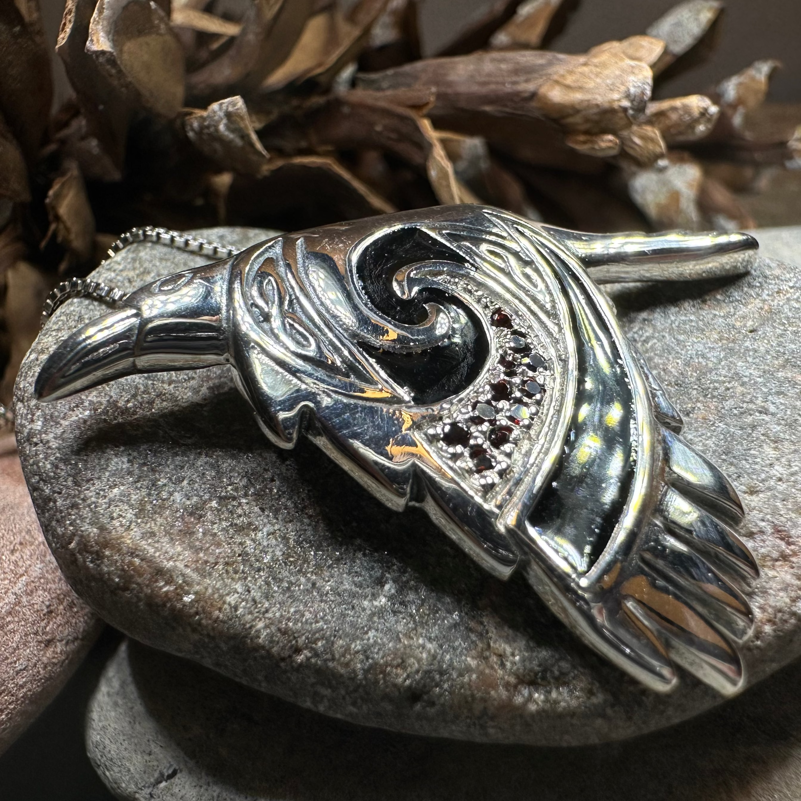 Celtic Raven Necklace for Women - Viking Jewelry with Norse Mythology Symbol - Perfect for Pagan, Gothic & Medieval Fashion Lovers