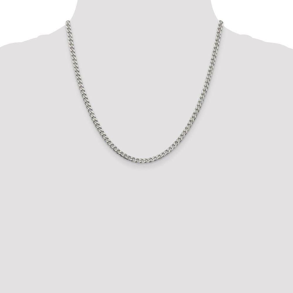 Sterling Silver Curb Chain Necklace 3.5mm - Elegant Jewelry for Women