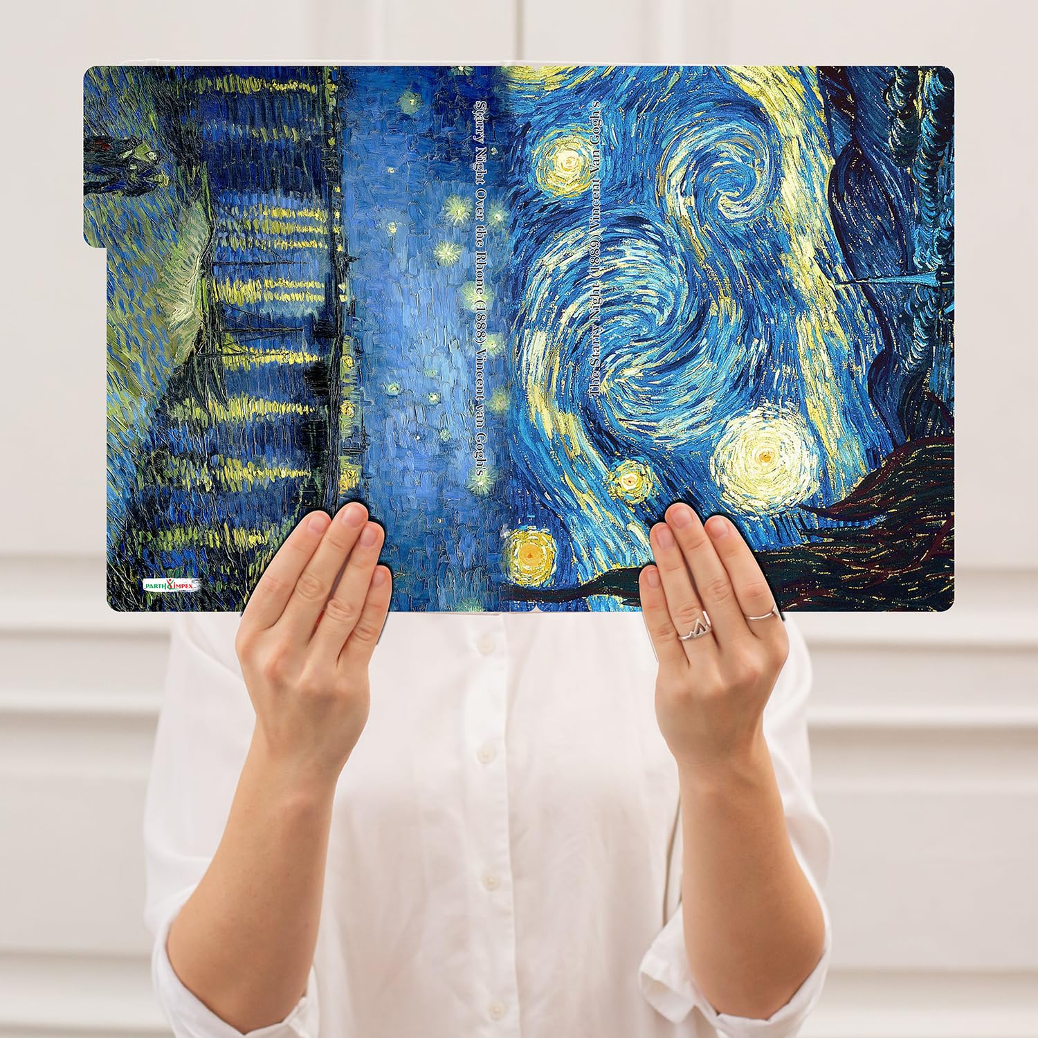 12 Pack Vincent Van Gogh Decorative File Folders - 1/3 Cut Tab Letter Size (9.75” x 11.75”) Matte Laminated Office & School Supplies - Perfect for Document Organization, Art-Inspired Workspaces, and Creative Home Offices