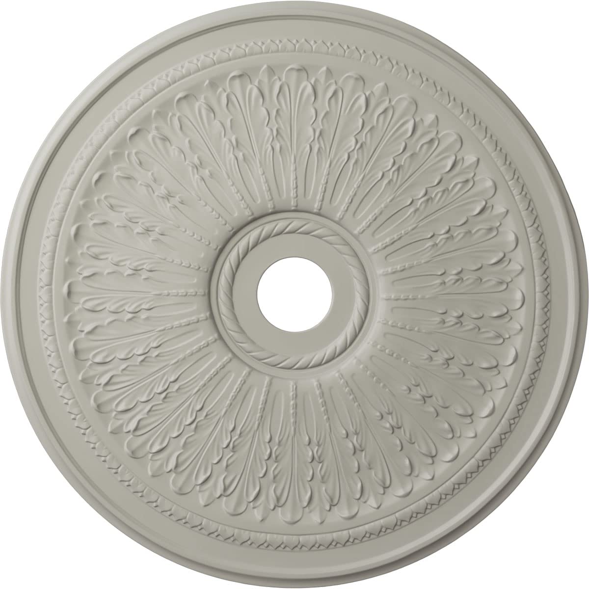Ekena Millwork 29 Inch Oakleaf Ceiling Medallion - Hand-Painted Pot of Cream Design - 29 1/8
