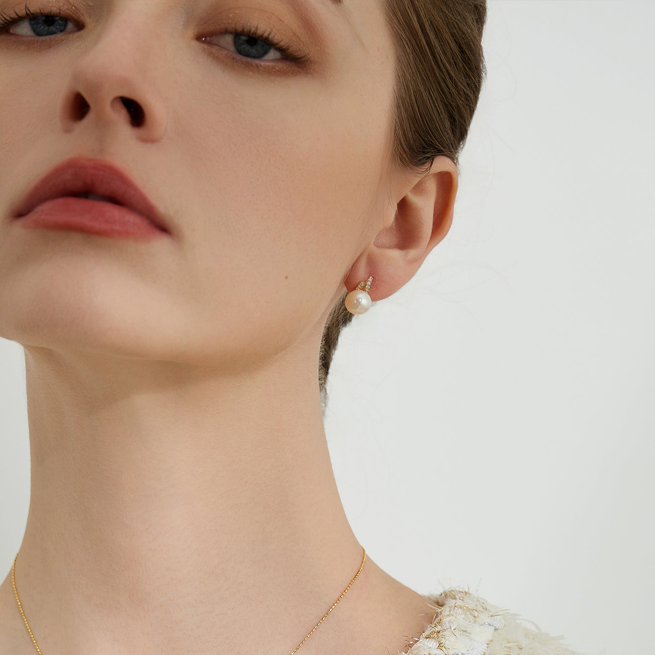 18K Solid Gold Freshwater Pearl Earrings for Women - Classic Stud Earrings with AAA Quality Pearls - Perfect for Weddings, Parties & Everyday Elegance (KE00184)