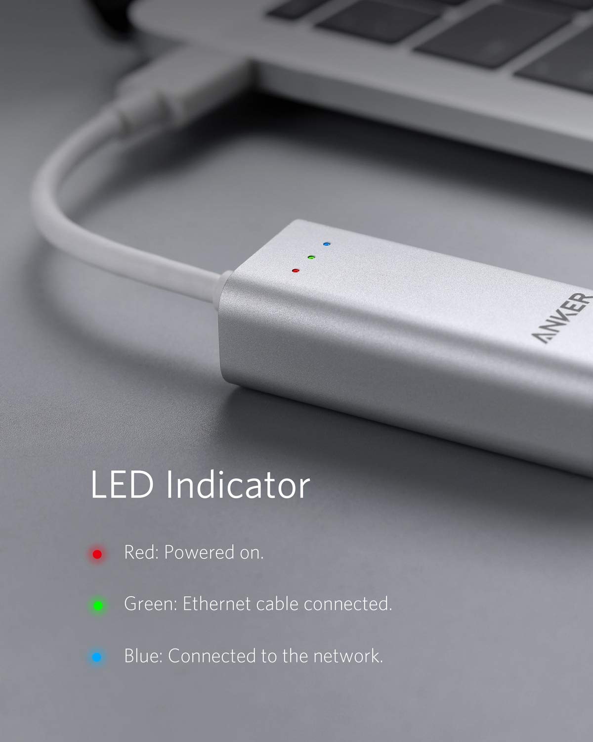 Anker USB C to Gigabit Ethernet Adapter - Aluminum Portable USB 3.0 to RJ45 Converter for MacBook Pro/Air, iPad Pro, XPS - Fast Wired Internet for Work, Gaming & Streaming