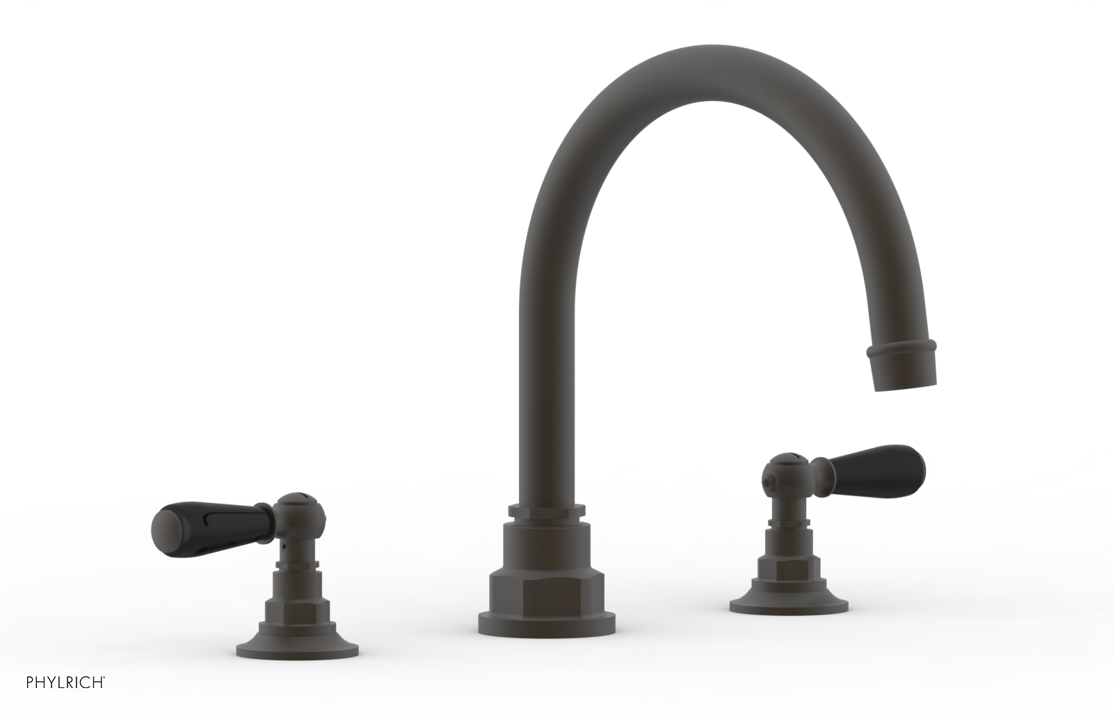 Jamestown Deck Tub Set with Lever Handles & Black Accents - 165