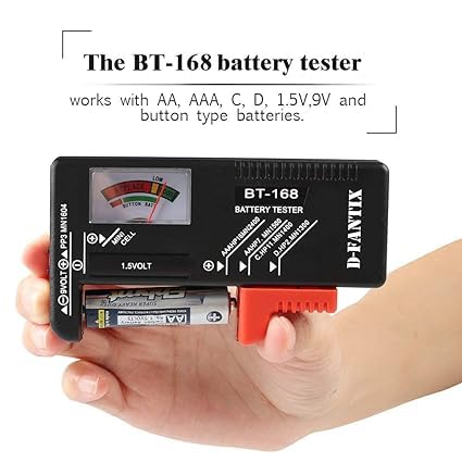 PRIMIL BT-168 Universal Battery Tester - Check AA AAA C D 9V 1.5V Button Cell Batteries | Portable Battery Voltage Meter for Home, Office & Emergency Kits