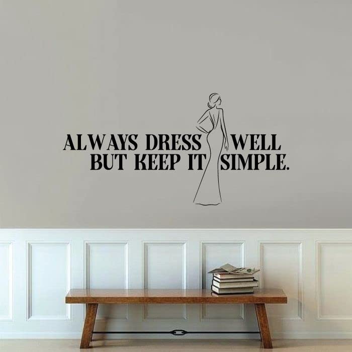 Closet Quotes Vinyl Wall Art Decal - 24x40 Inch Inspirational Woman Silhouette Sticker for Dressing Room, Wardrobe & Home Decor | Perfect for Bedroom, Walk-in Closet & Vanity Area