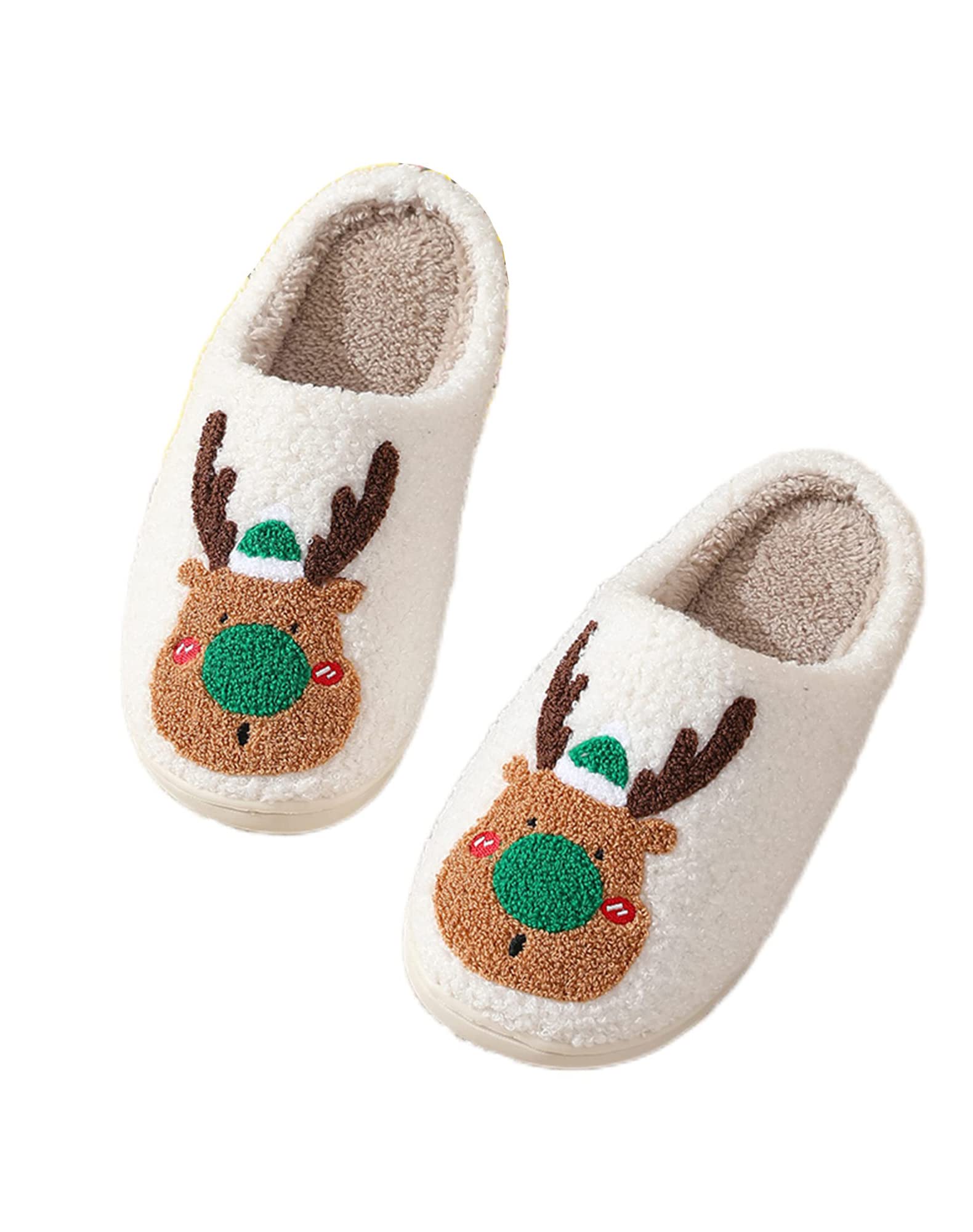 Waysoland Cozy Christmas Slippers for Family - Fuzzy House Slippers for Women & Men, Non-Slip Sole, Soft Fluffy Indoor/Outdoor Cloud Slippers - Perfect for Holiday Gifts, Home Comfort & Winter Relaxation