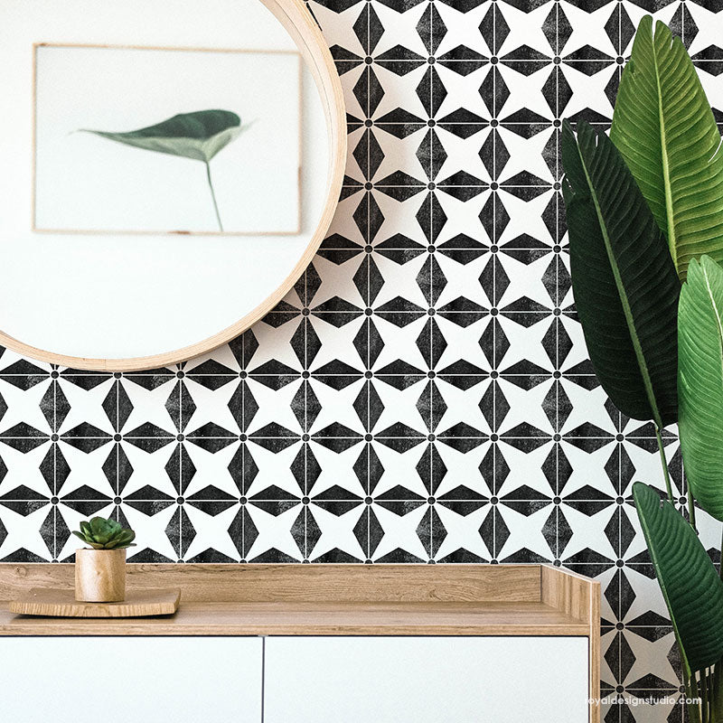 Pinwheels Tile Stencil - Reusable DIY Mosaic Tile Pattern for Kitchen Backsplash, Bathroom & Floor Decor | Perfect for Home Renovation & Craft Projects