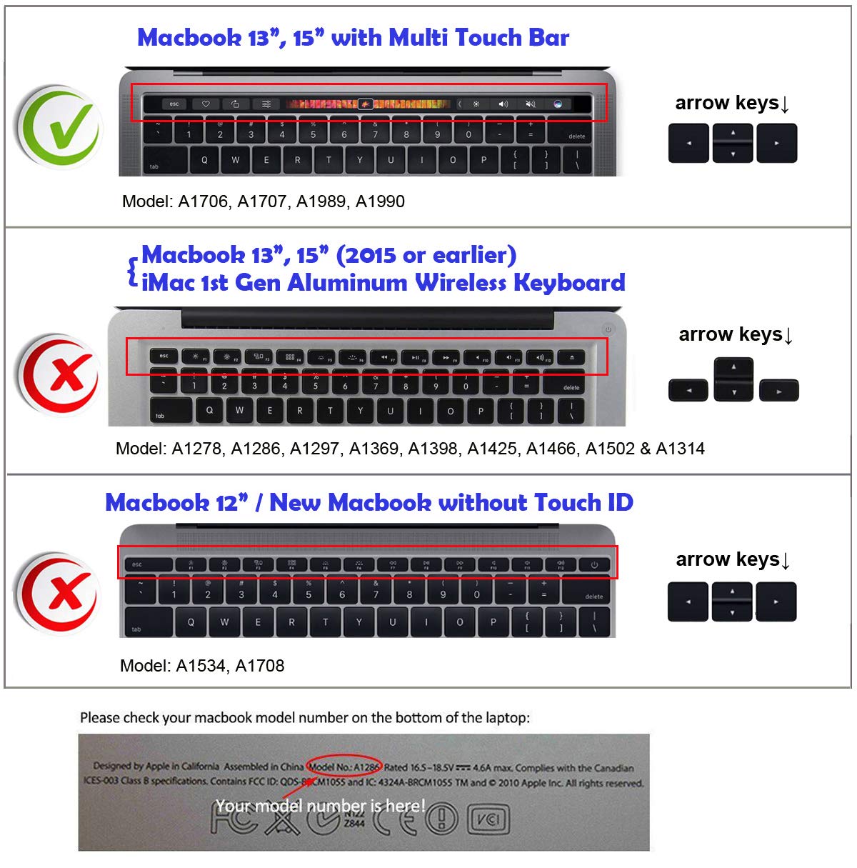 XSKN 2016 Shortcut Keyboard Cover for MacBook Pro 13