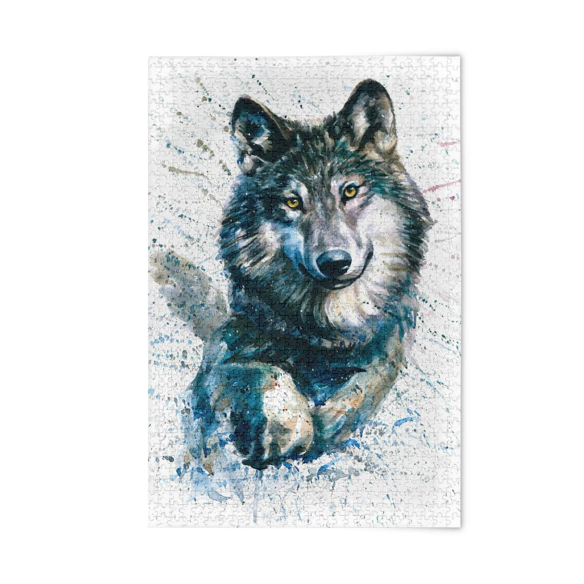 500 Piece Wolf Watercolor Jigsaw Puzzle for Adults & Kids - Fun Family Game, Educational Learning Toy for Boys & Girls, Perfect for Home Decor & Relaxation | Great for Parties, Gifts & Stress Relief