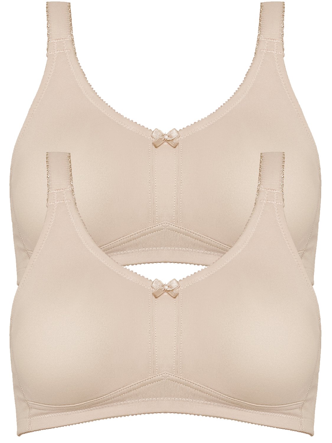 Naturana Women's Mastectomy Bras 5801 - Pack of 2, Light Beige, 34 B | Post-Surgery Comfort & Support for Breast Cancer Survivors | Perfect for Daily Wear & Recovery