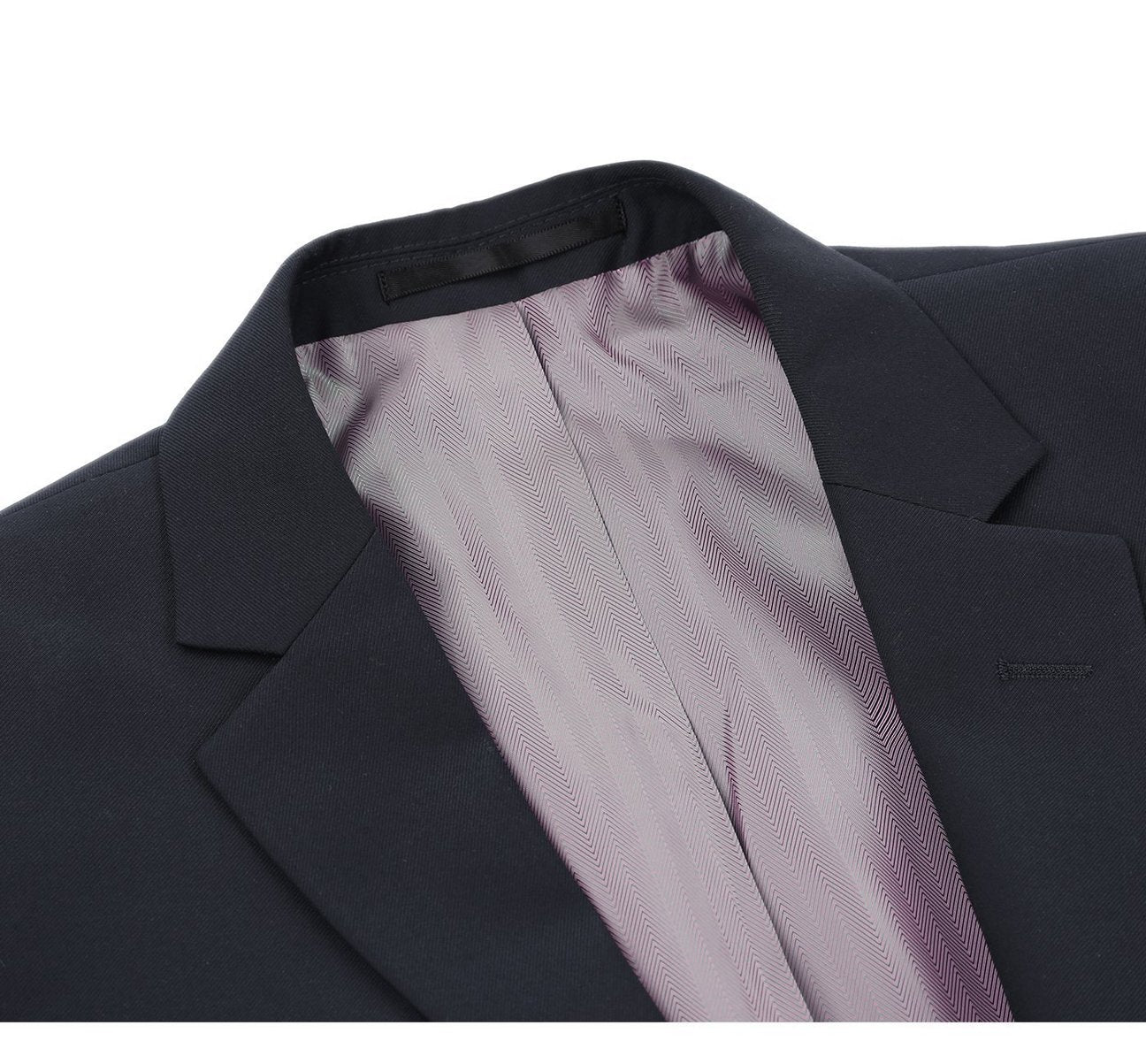 Alessandro Vitello by Renoir Dark Navy 2-Piece Classic Fit Notch Lapel Wool Suit 508 | Premium Business Attire for Weddings, Office & Formal Events