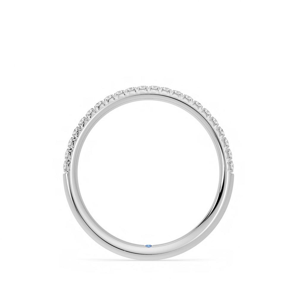 Half Eternity Pavé Moissanite Wedding Band with Anniversary Stone Accent - Elegant Stackable Ring for Women, Perfect for Engagement, Anniversary & Bridal Jewelry Gifts
