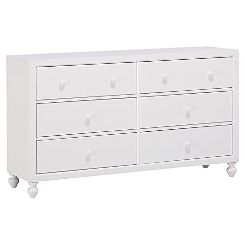Pemberly Row 6-Drawer Modern White Wood Dresser - Perfect for Bedroom Storage & Organization