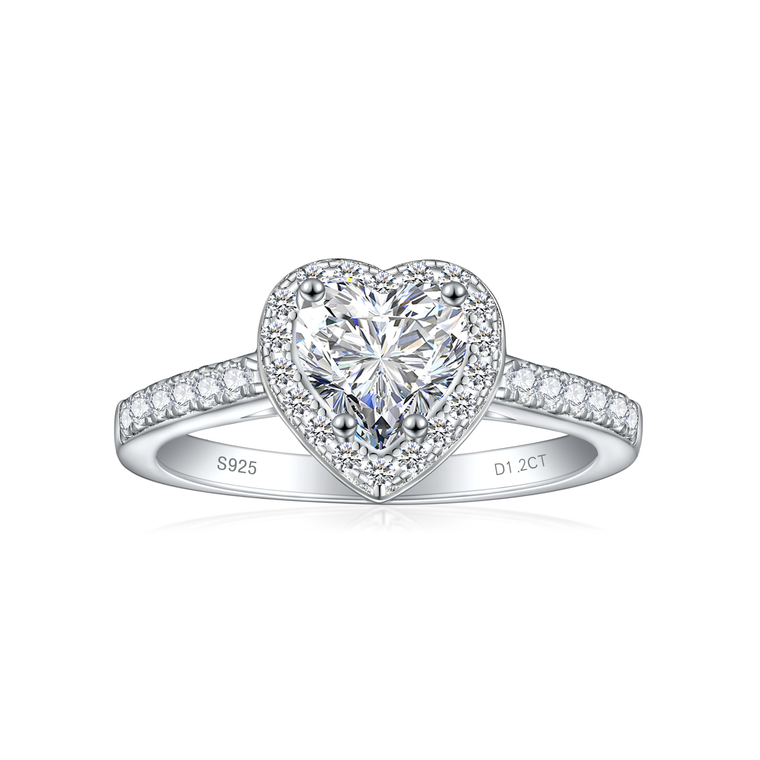 Moissanite Engagement Ring for Women - D Color VVS1 Moissanite Sterling Silver Wedding Band - Perfect for Proposals, Anniversaries & Special Occasions