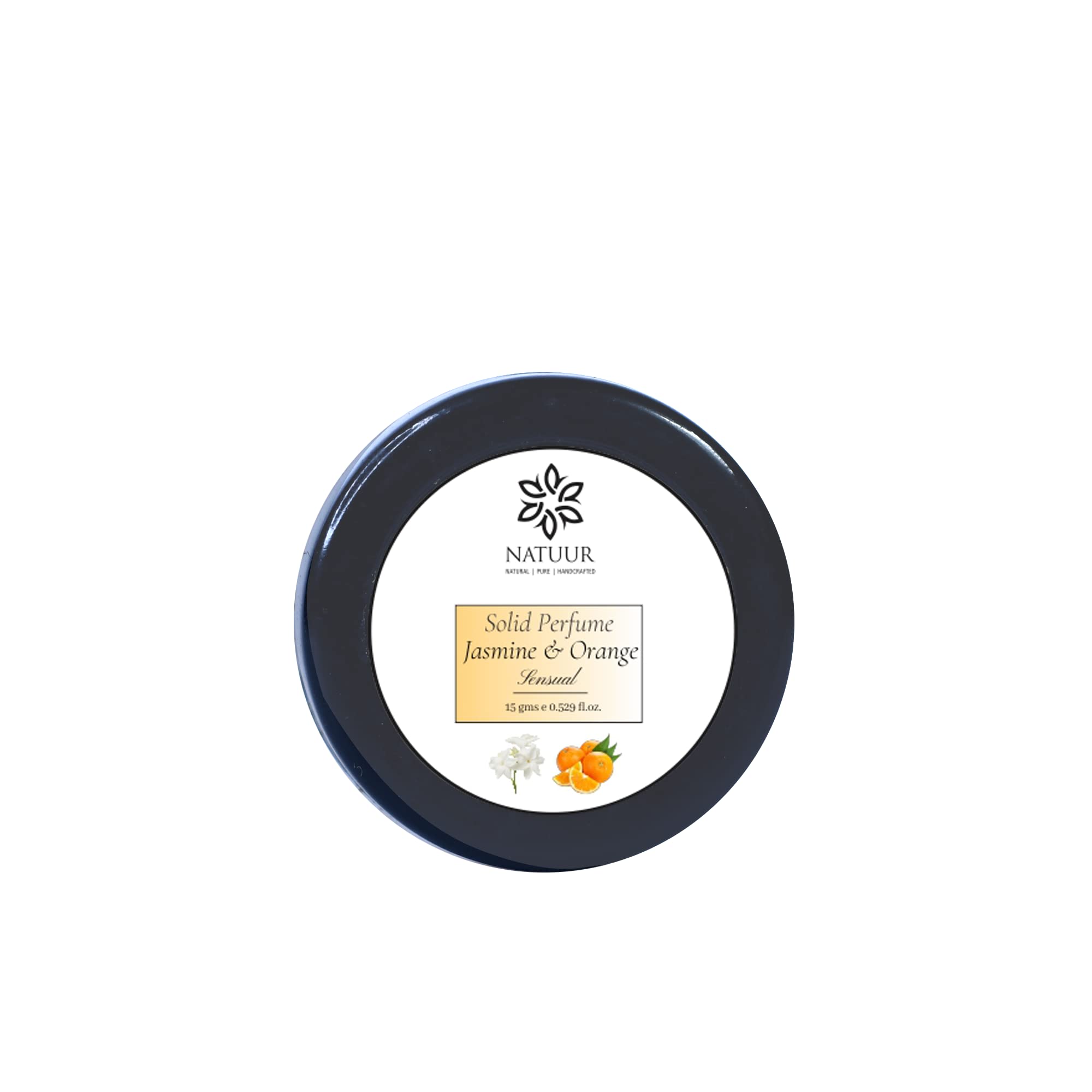 NATUUR Solid Perfume for Women - Jasmine & Orange Blossom Scent - 15g Natural Skin-Friendly Fragrance - Long Lasting Aromatherapy for Daily Wear, Date Night & Special Occasions
