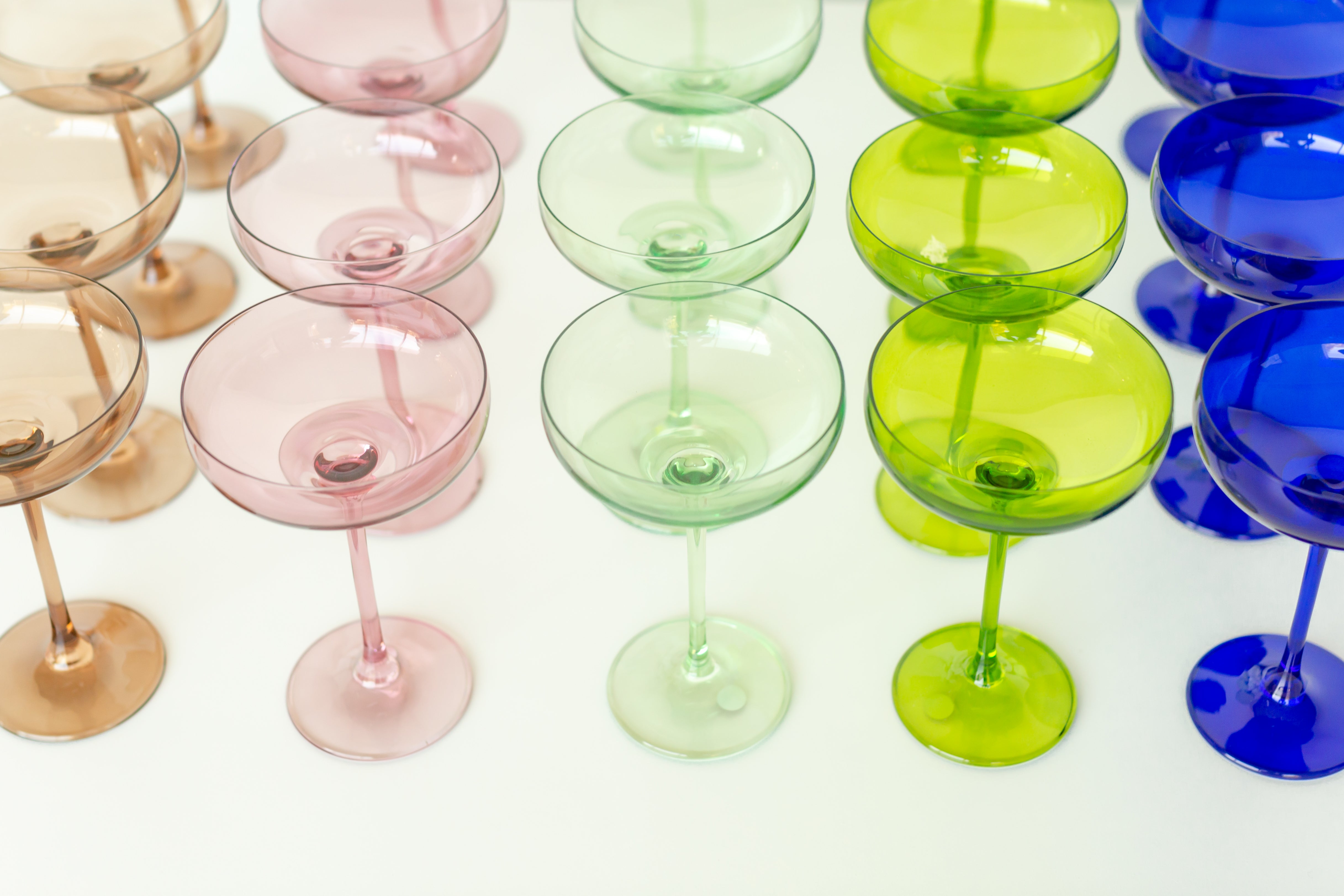 Elegant Estelle Champagne Single Coupe Glass Set - Vintage Style Crystal Flute for Sparkling Wine, Prosecco & Cocktails - Perfect for Weddings, Parties & Romantic Dinners (Multiple Colors Available)