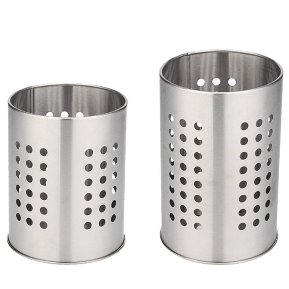 Hemoton 2-Pack Stainless Steel Chopstick Holder - Drying Rack & Utensil Storage for Kitchen Countertop - Perfect for Chopsticks, Forks, Spoons & Flatware Organization (Silver) - Ideal for Asian Cooking, Meal Prep & Dish Drying
