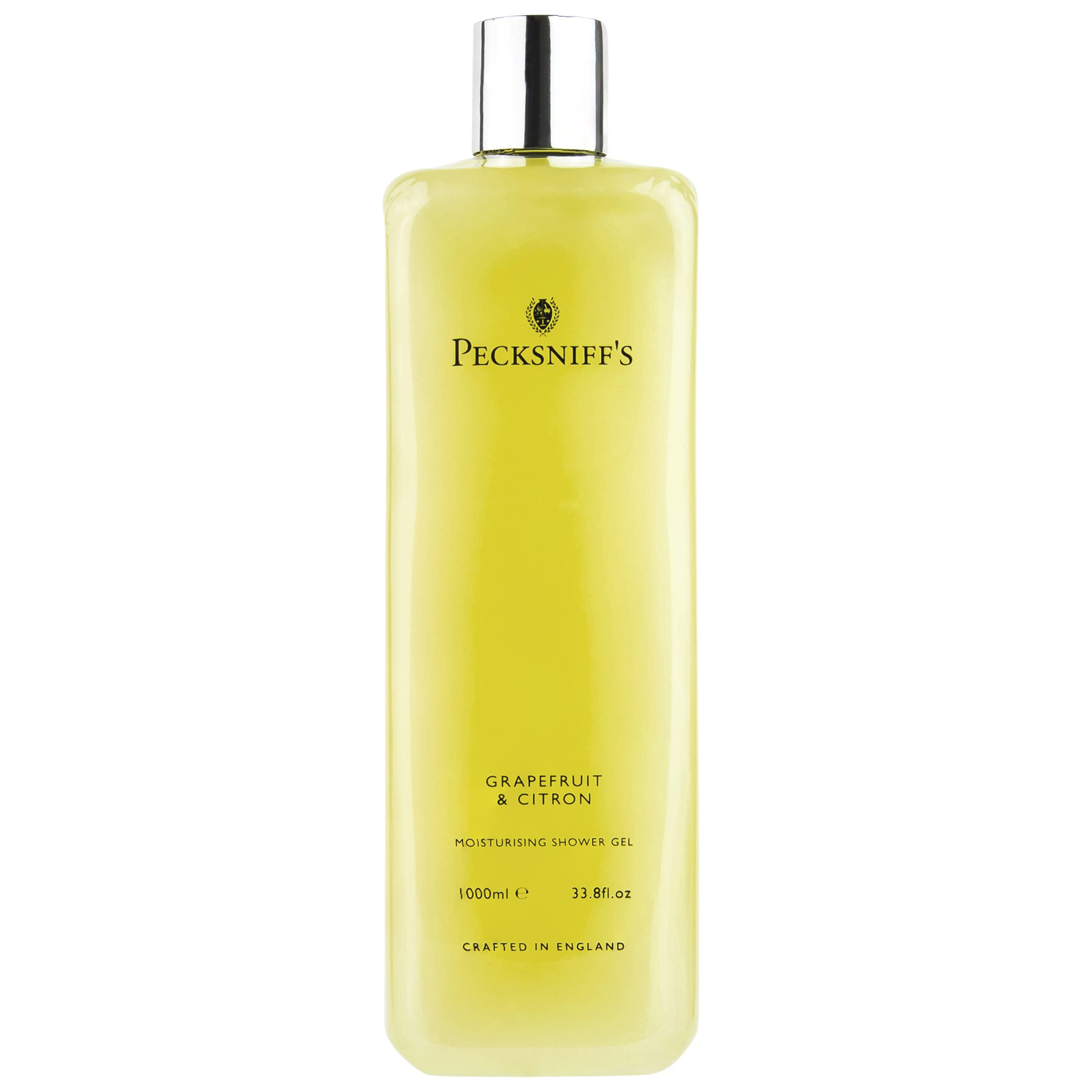 Pecksniff's 33.8 oz Grapefruit & Citron Peel Shower Gel - Natural Moisturizing Body Wash for Sensitive Skin - Cruelty Free, Vitamin B Enriched Gentle Cleanser - Hydrating Bath & Shower Gel for Daily Use, Spa & Relaxation