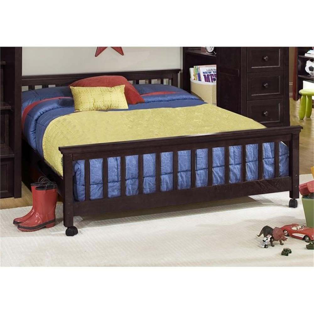Hillsdale Schoolhouse Solid Wood & Veneer Full Size Kids Bed in Chocolate Brown - Perfect for Children's Bedrooms & Playrooms