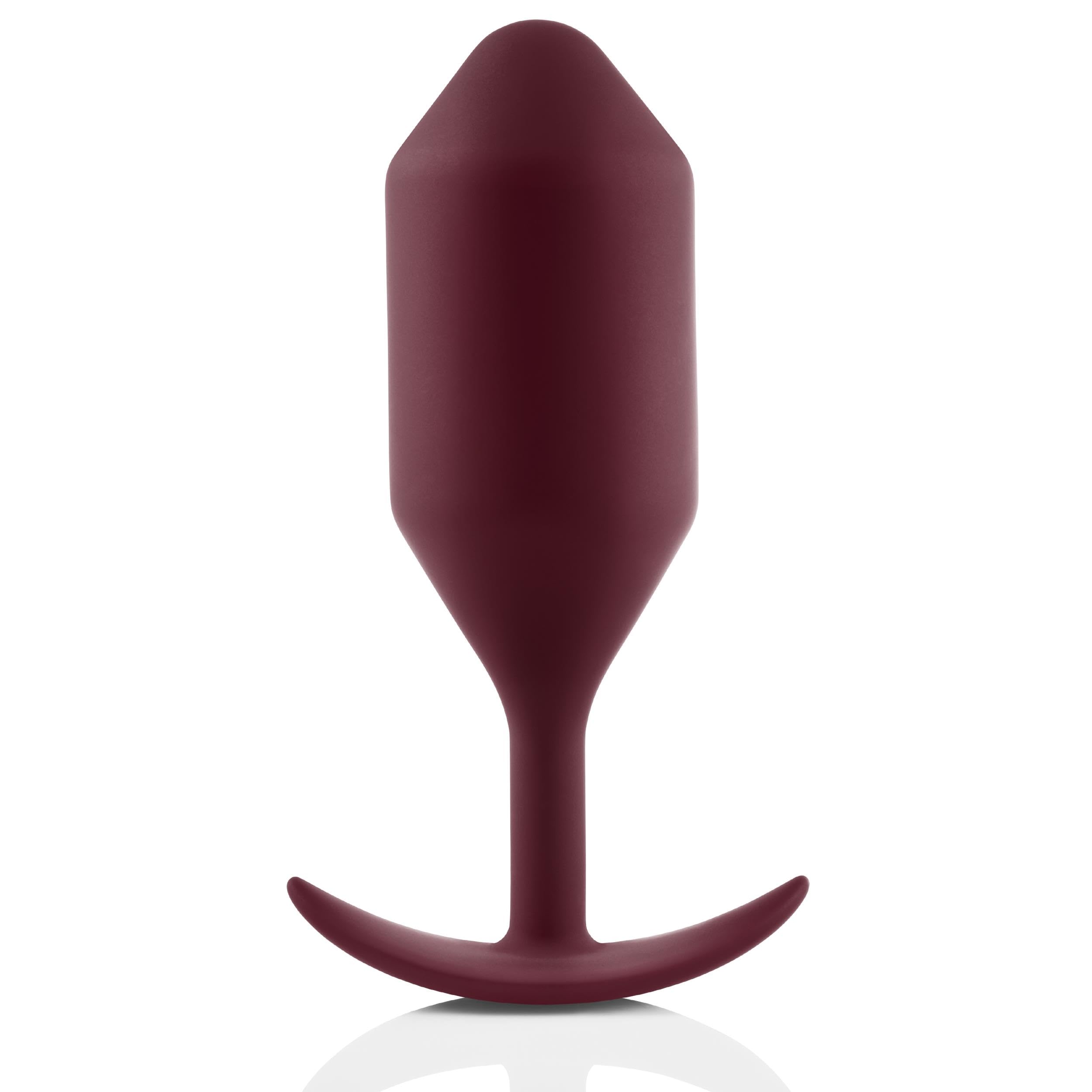 b-Vibe Snug Plug 5 - Weighted Silicone Butt Plug for Men & Women (350g, Dark Red) | Body-Safe Anal Toy for Enhanced Pleasure & Training | Perfect for Solo Play & Couples Exploration