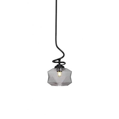 Toltec Lighting Capri 1-Light Matte Black Pendant Light Fixture (900-MB-4492) - Perfect for Kitchen Island, Dining Room, or Entryway Lighting