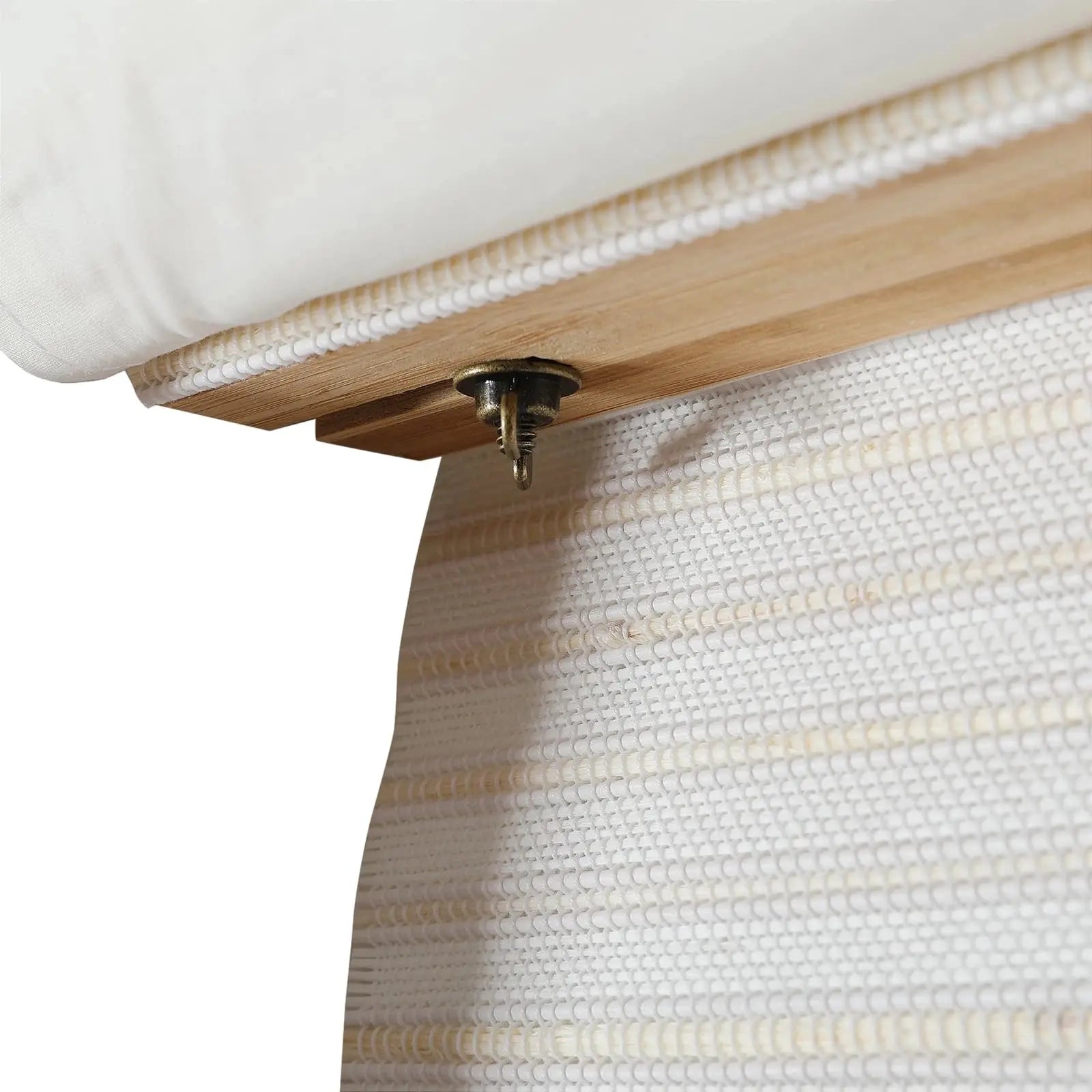 Natural Bamboo Woven Window Shade - Eco-Friendly White Roller Blind for Home & Office Privacy and Sun Protection
