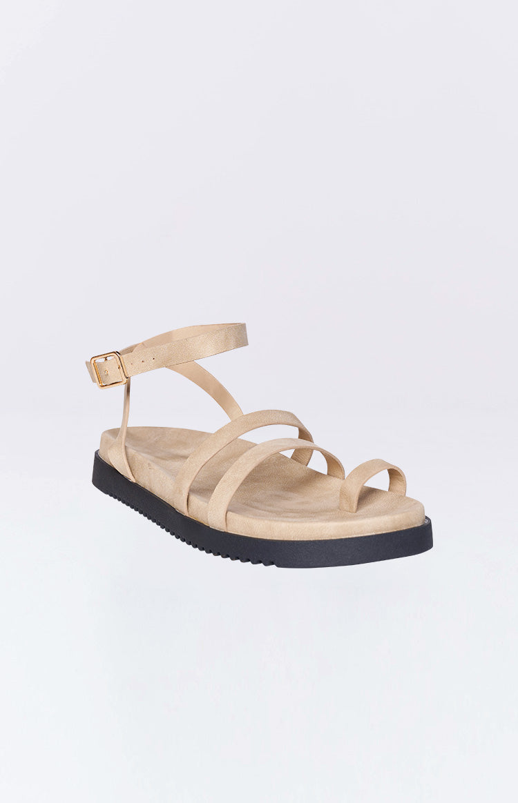 Billini Astrid Taupe Sandals for Women - Comfortable Summer Slide Sandals with Cushioned Footbed | Perfect for Beach, Vacation & Casual Outfits